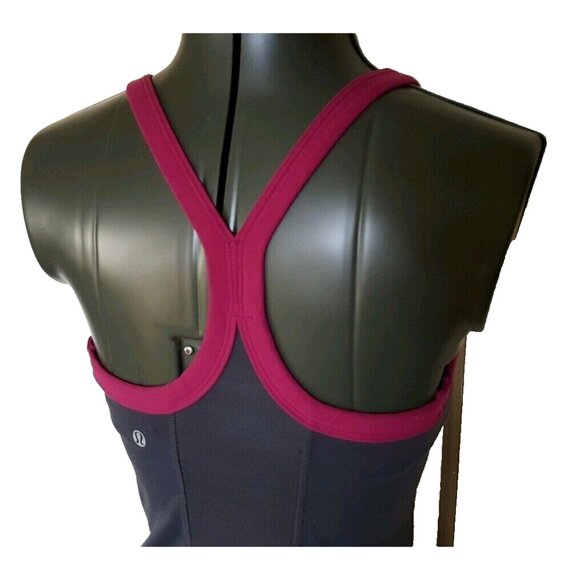 Lululemon Tri Y  Racerback grey Tank Top yoga gym running 4 - Picture 6 of 10